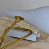 Original 1950s light blue & brass metal Swing Wall Light Made by Cosack, Germany