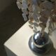 Art Deco table lamp with a mother-of-pearl top and Funkis-style frame.