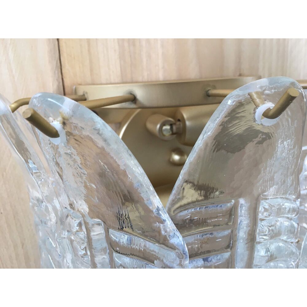 Transparent “felci” murano glass wall sconce