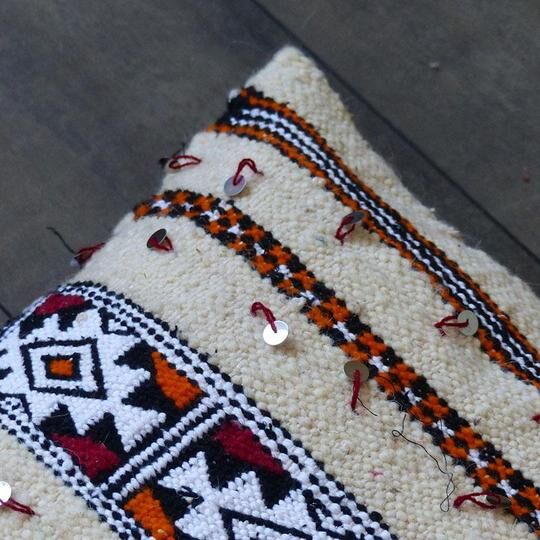 Moroccan kilim cream cushion
