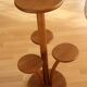 Solid oak wood plant stand, vintage from the 1950s, rare collectors item
