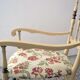 Rocking chair chiavarina vintage en frêne clair avec assise en damas, 1950