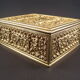 Golden brass cigar box manufactured by Erhard & Söhne around 1920