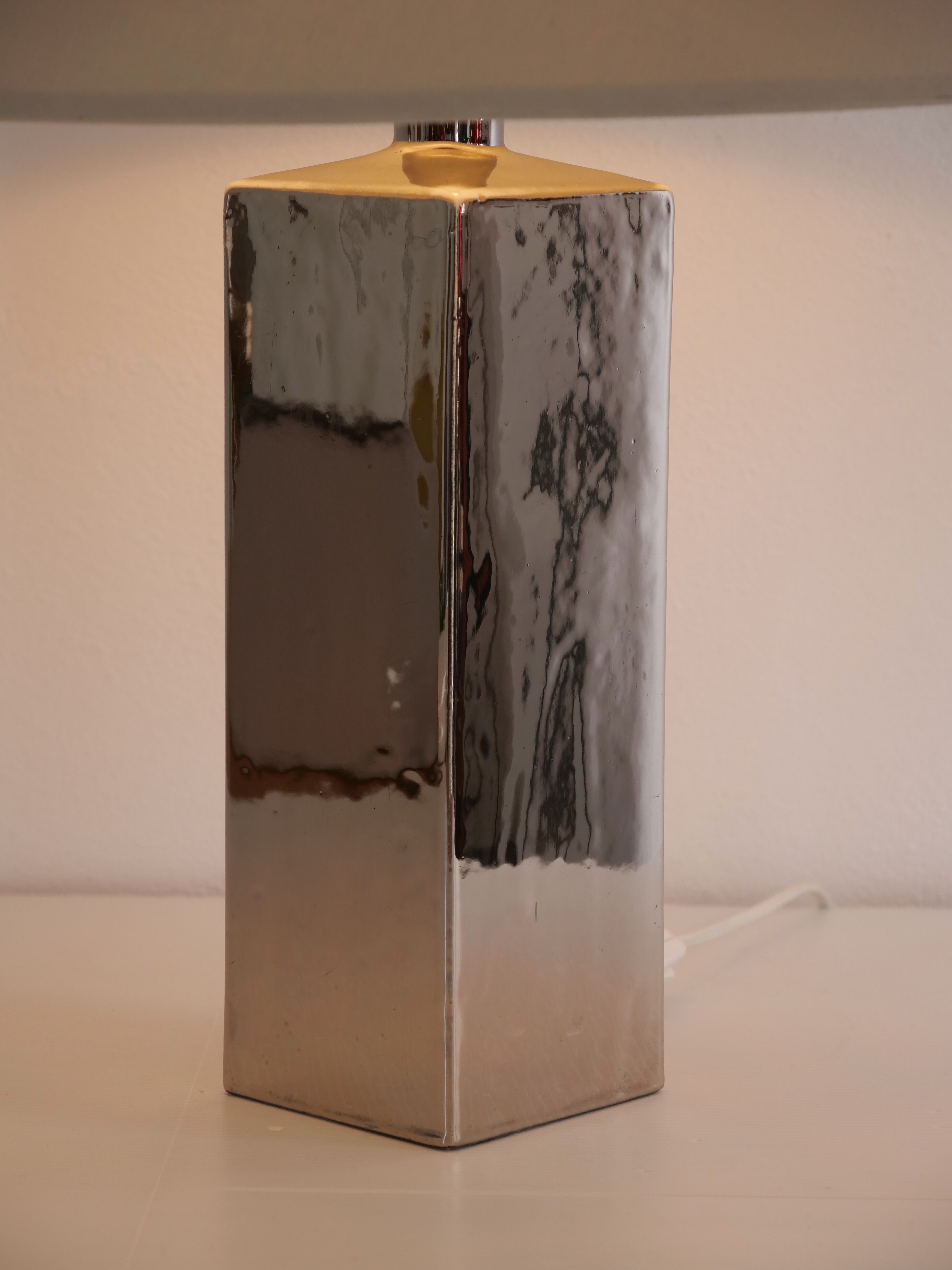 Italian design lamp in chrome ceramic