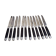 12 Silver dessert knives, ebony, steel, late 19th century