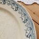Round serving dish in Creil and Montereau ironstone - Blue decoration