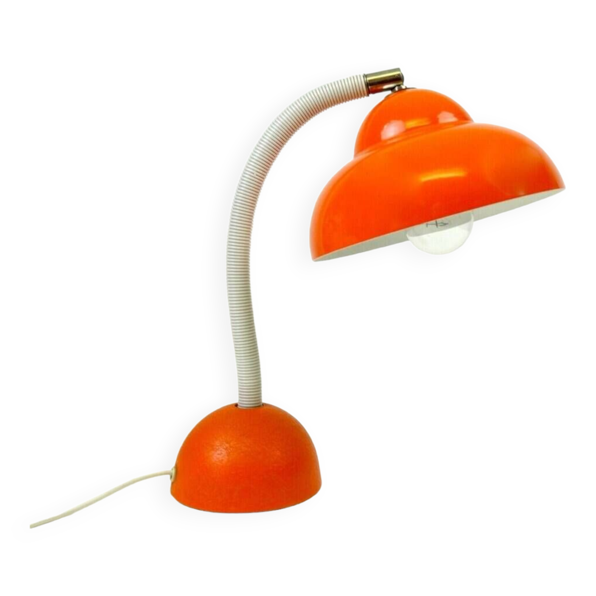 Mid Century 70s space age orange Desk Lamp by Temde