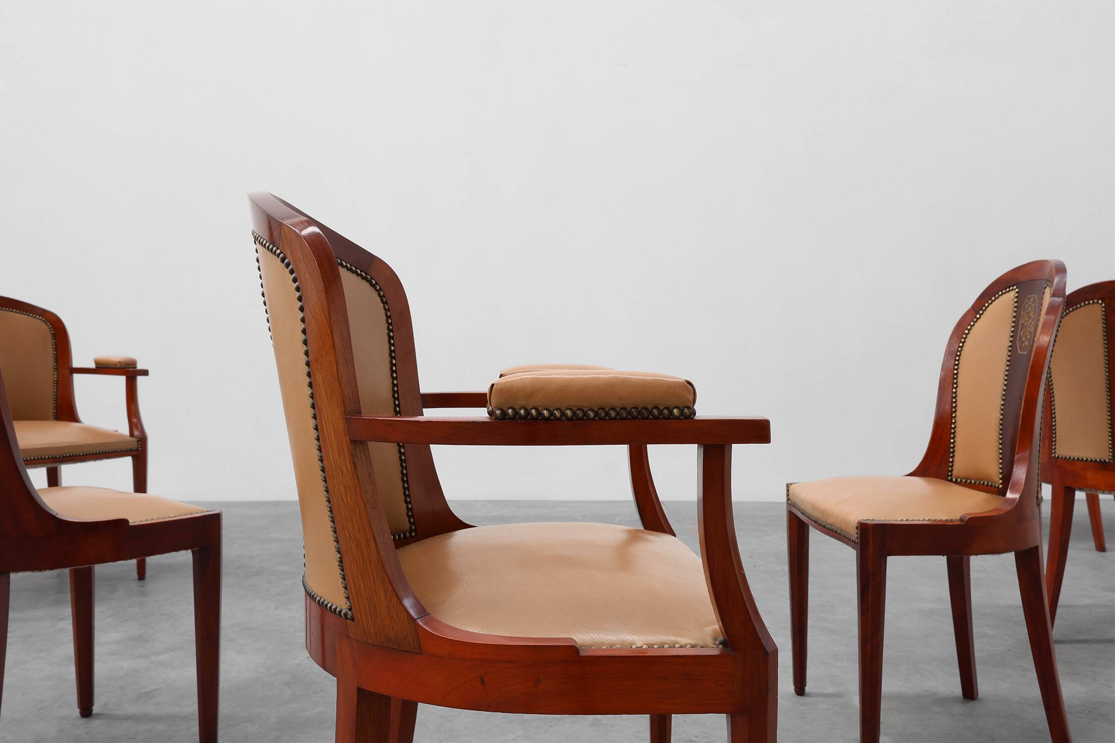 Set of 10 Art Deco chairs by De Coene, Belgium 1935