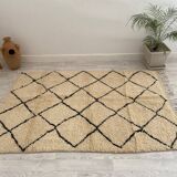 Handmade wool berber rug 196 x 135 cm