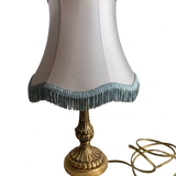 Vintage Neo-Rococo bedside lamp with fringed shade.