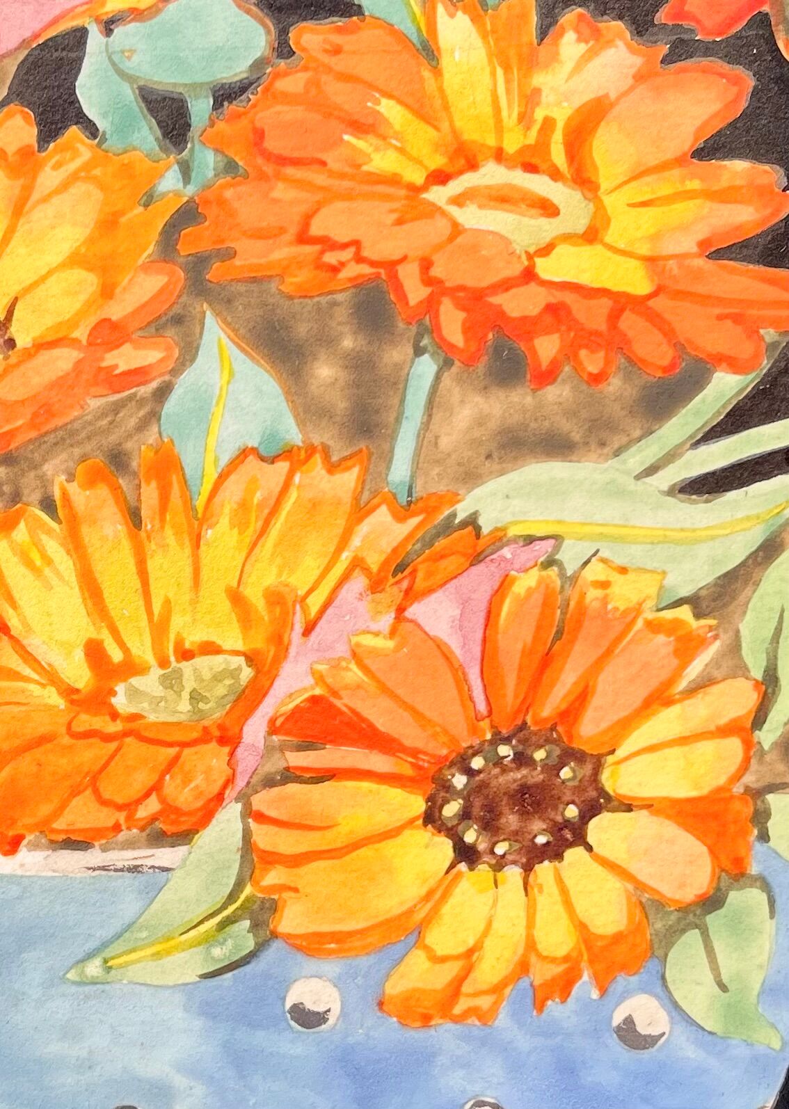 Early 20th Century Still Life Painting Black Frame