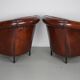 Vintage Dutch Cognac Leather Club Chairs, Set of 2