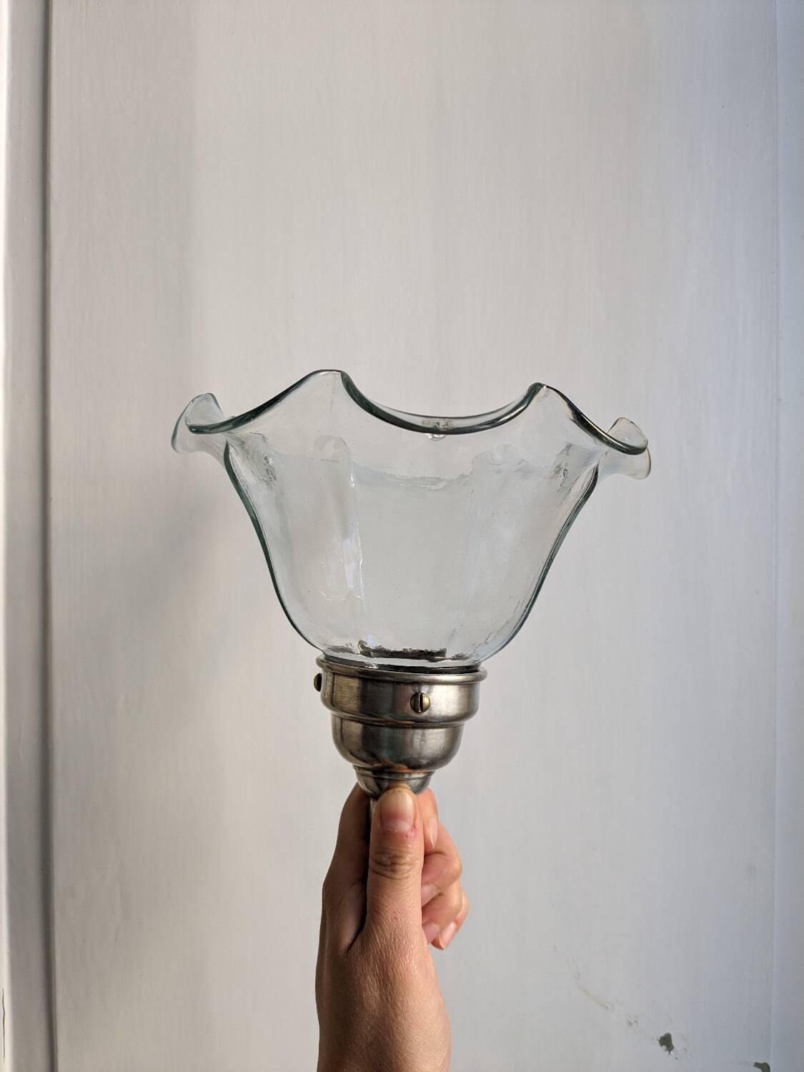 Retro glass and metal pendant light