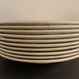 10 hollow plates in ancient earthenware of Longwy XIXth, model Georges
