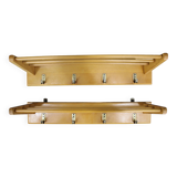 1960s Pair of Mid-century Wooden Wall Hangers, Czechoslovakia