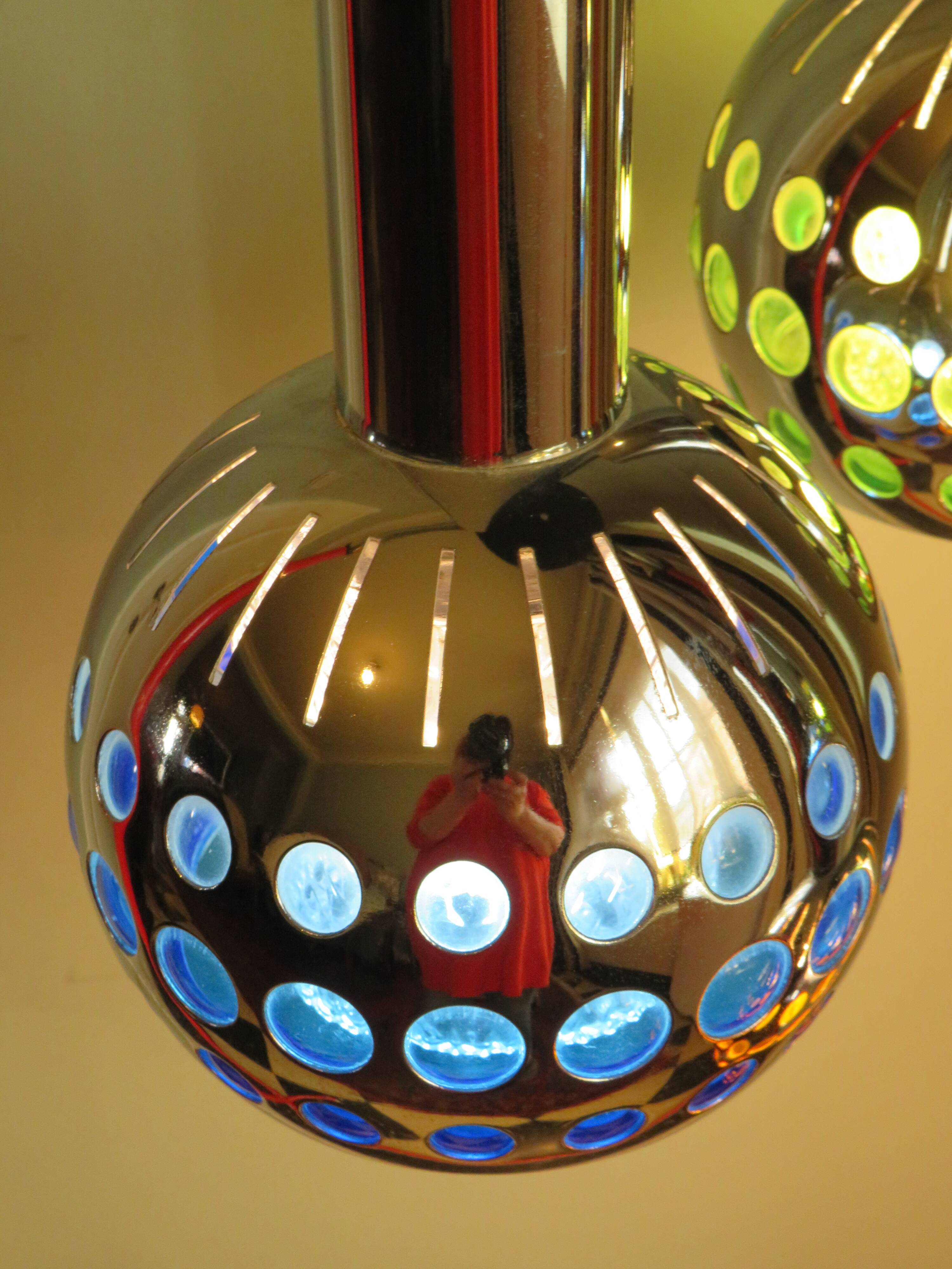 Mid Century Cascade suspension with 3 light points, Massive Belgium 1960