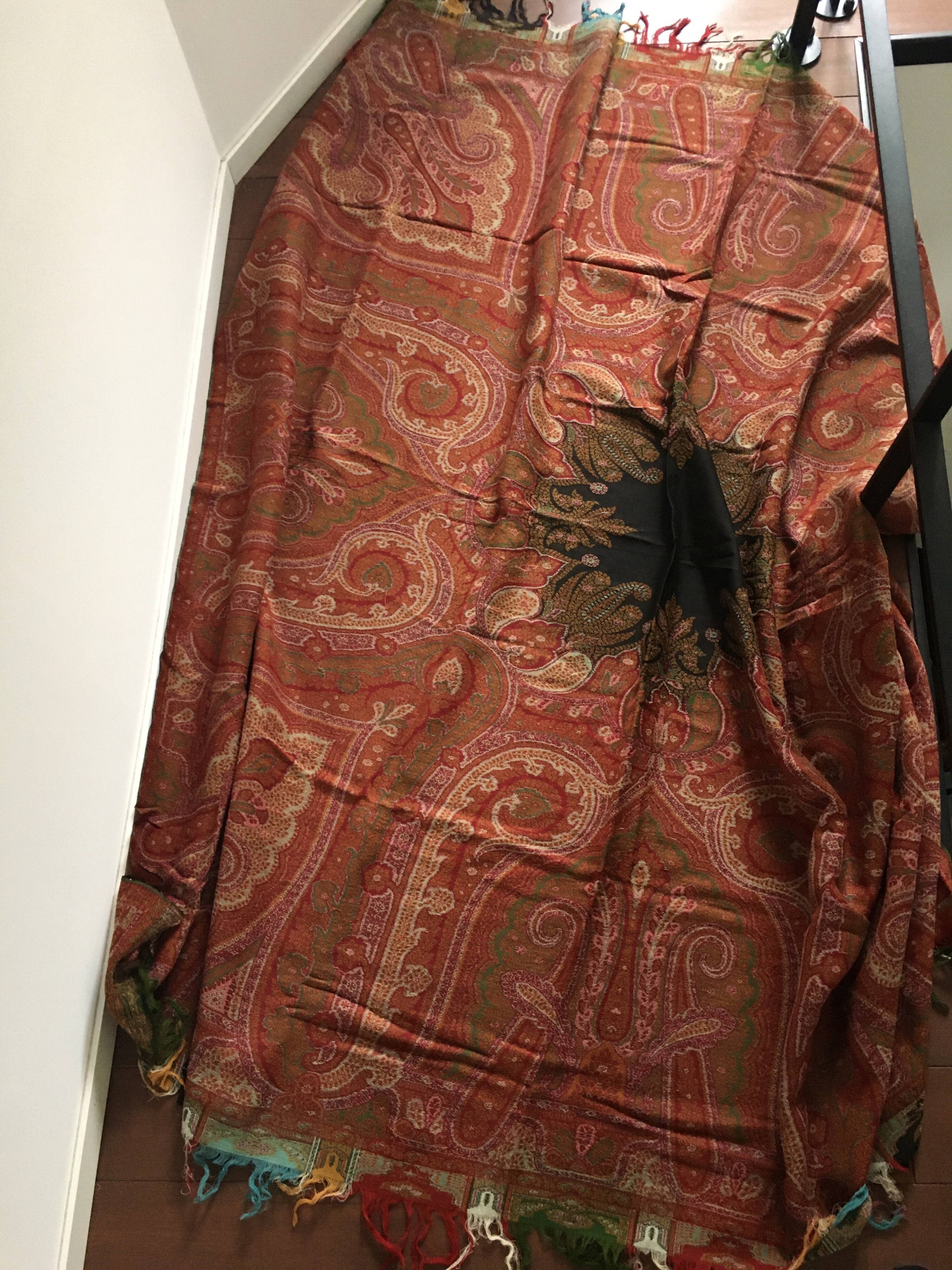 19th-century Alsatian Indian print in woven wool