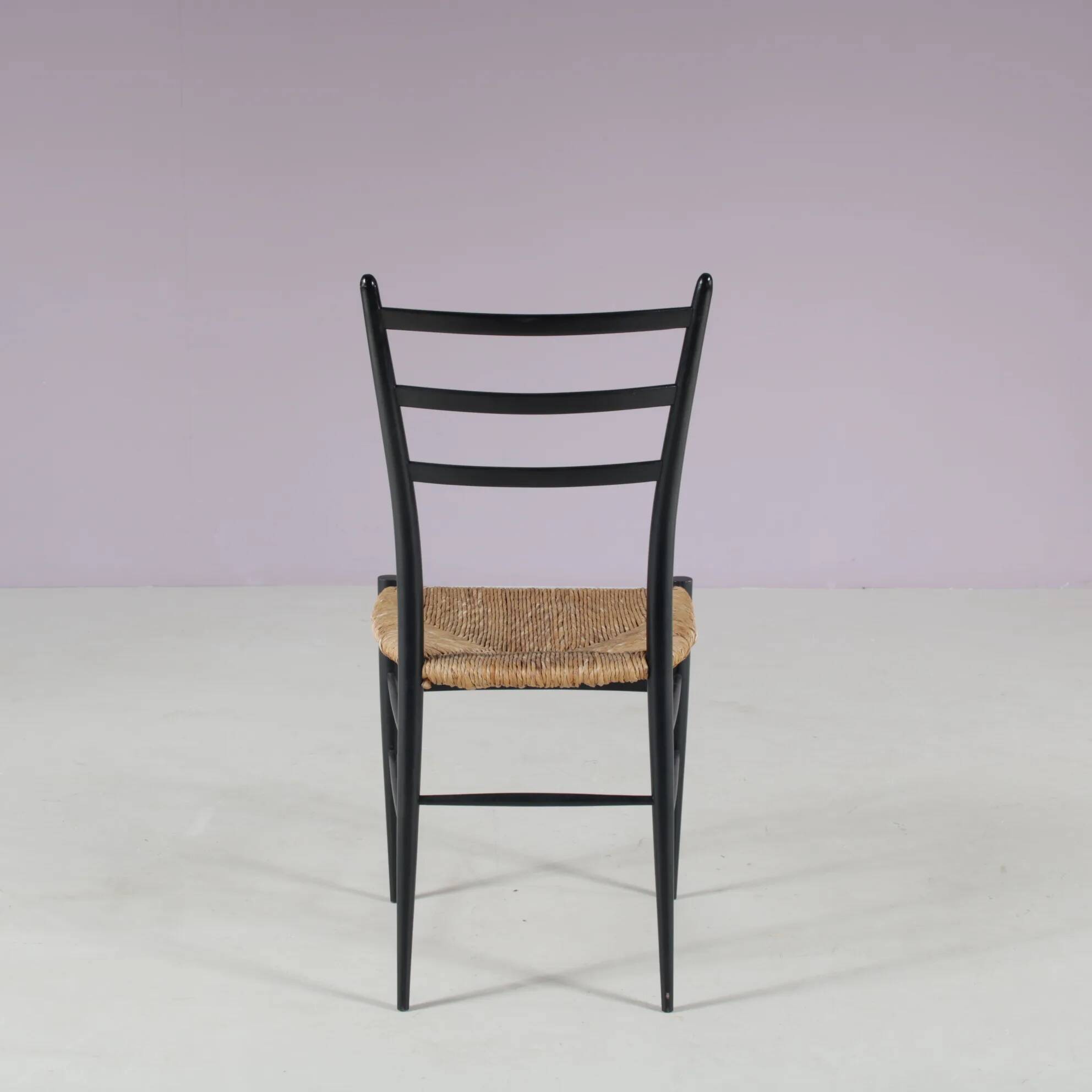 Set of 4 "Spinetto" dining chairs from Chiavari, Italy, 1950s