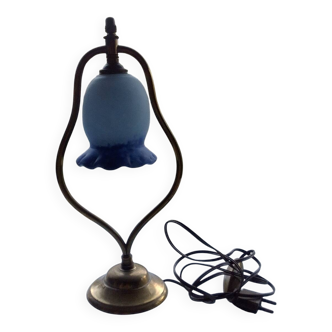 Lampe de chevet laiton pâte de verre