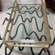 Vintage Pierre Vandel Paris Coffee Table Gold Aluminum and Glass with Two Trays 70'