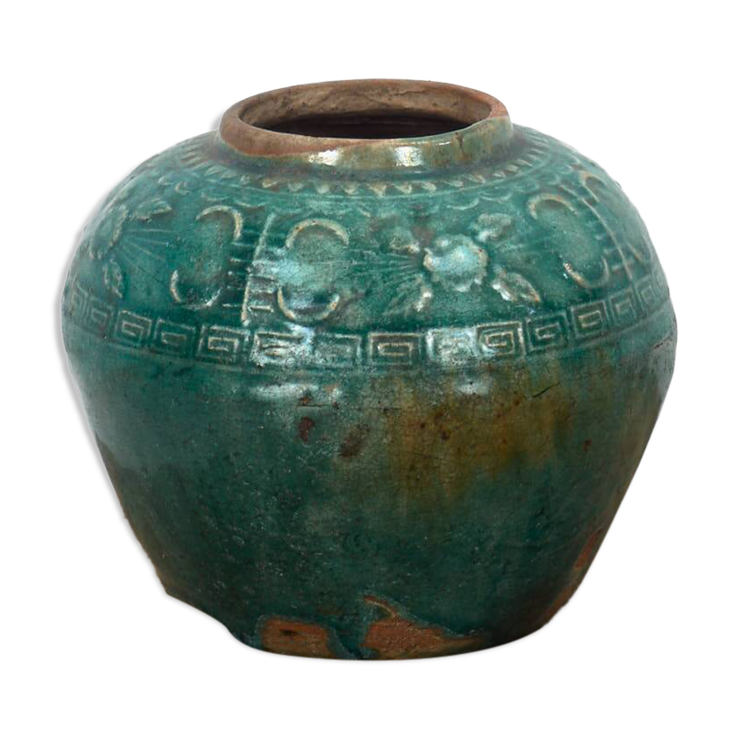 Antique Chinese Emerald Green Ceramic Vase (c.1820)