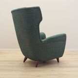 Green armchair, Italian design, 1970s, production: Italy