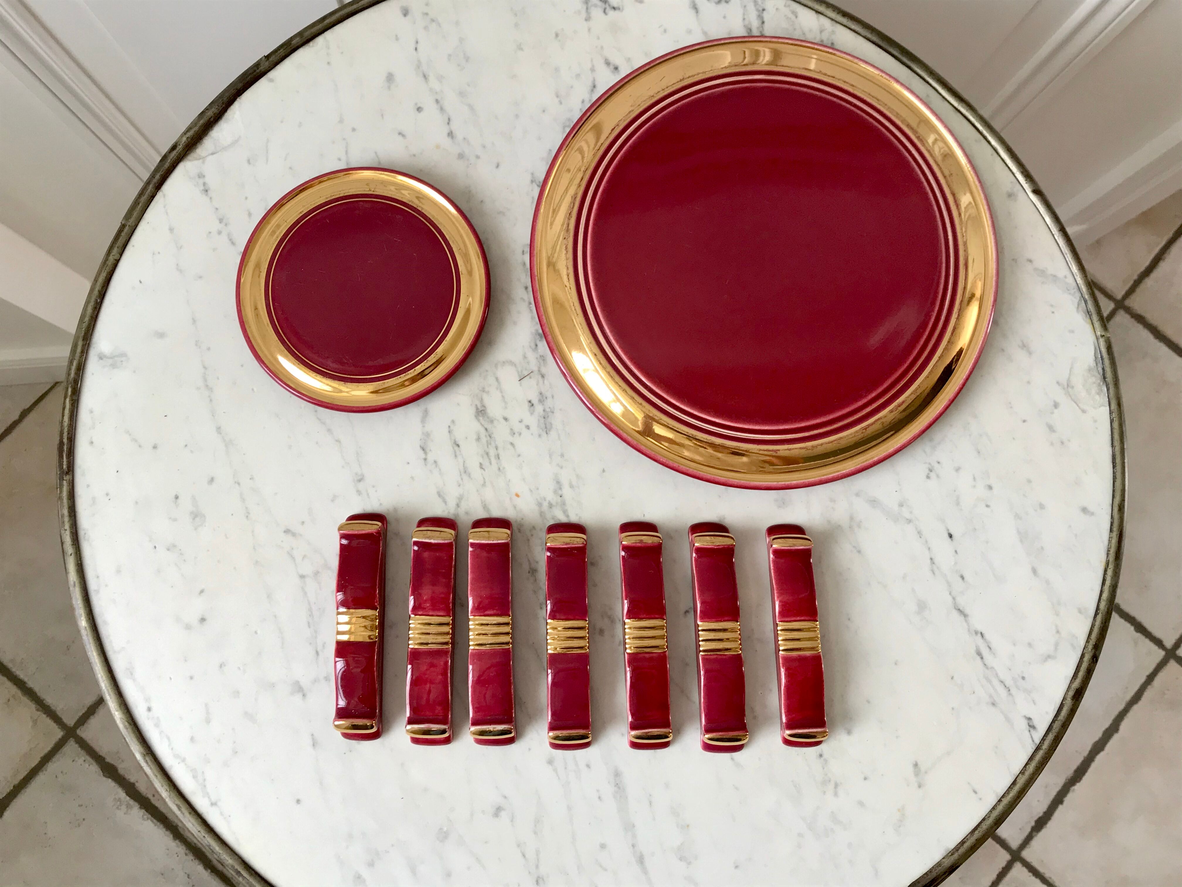 Art Deco set wine lees color 30s
