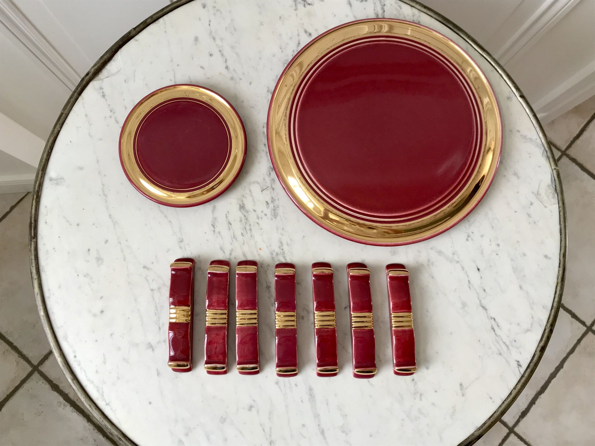 Art Deco set wine lees color 30s