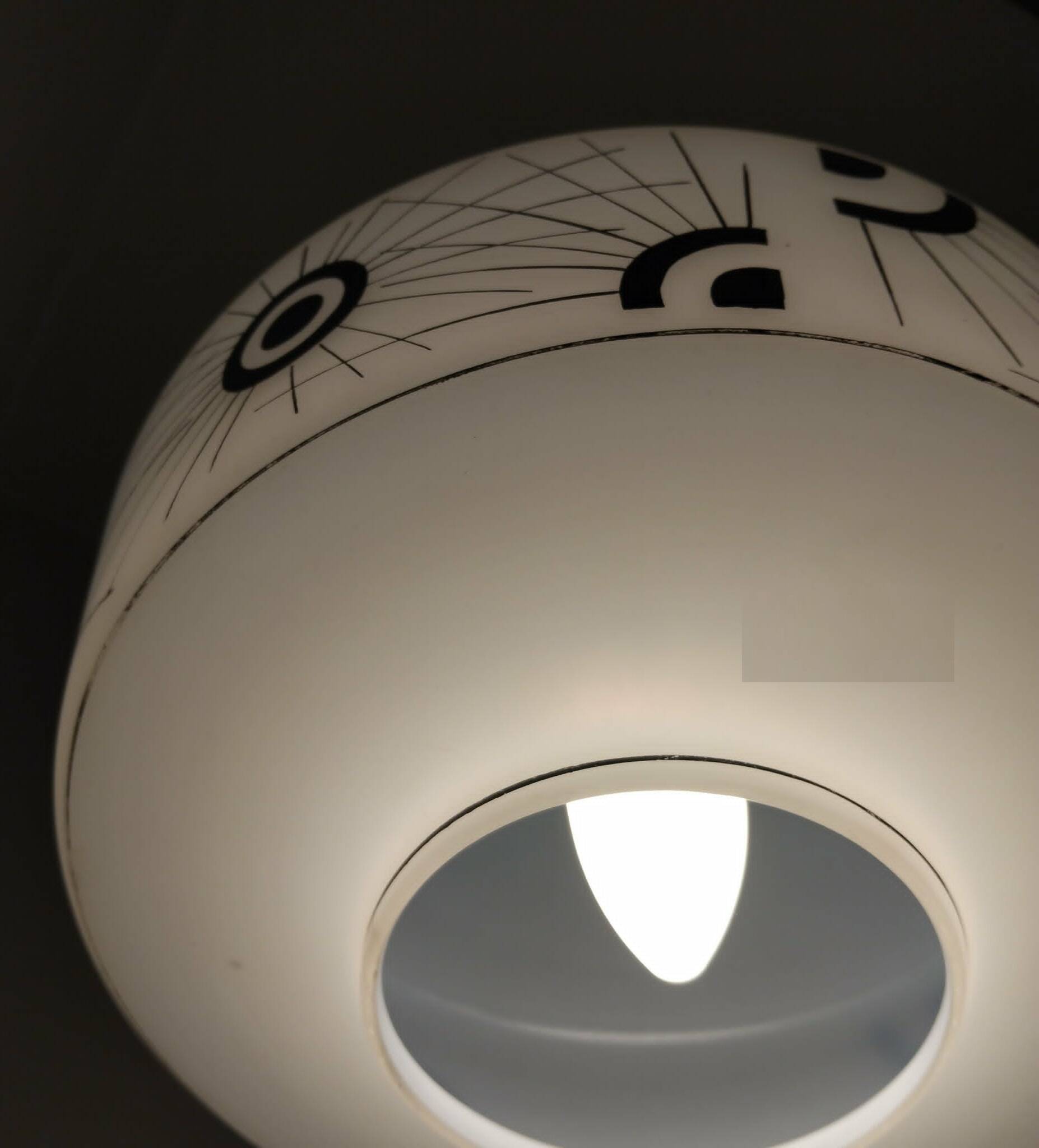 Suspension opaline décorée années 50/60