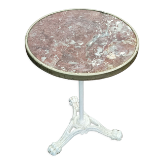 Ancienne table bistrot marbre ronde