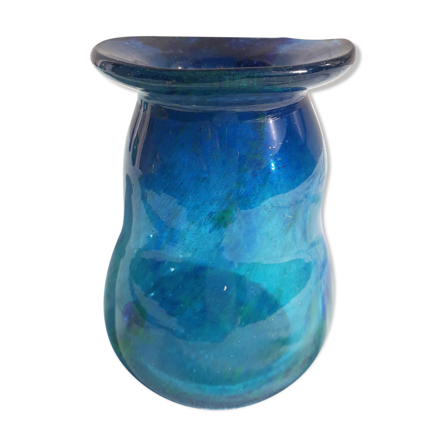 Glass blue vase