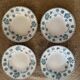 Deep plates Sarreguemines geranium model in blue 1900.