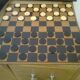 jeu de dames vintage (damier et pions) dans son coffret, marque Rachez
