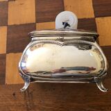 Antique jewelry box silver metal