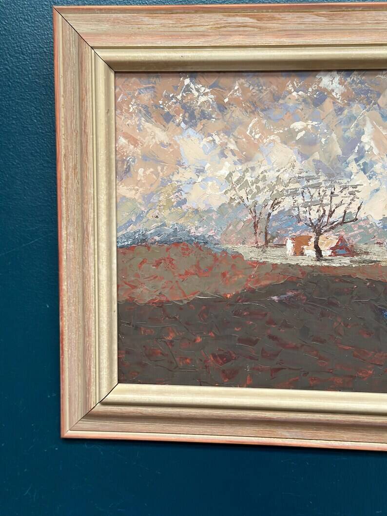 Original Swedish Oil on Panel – “Landscape” by Bertil Wahlberg – Signed – Vintage and Framed – 48 × 41.5 cm (18.9" × 16.3")