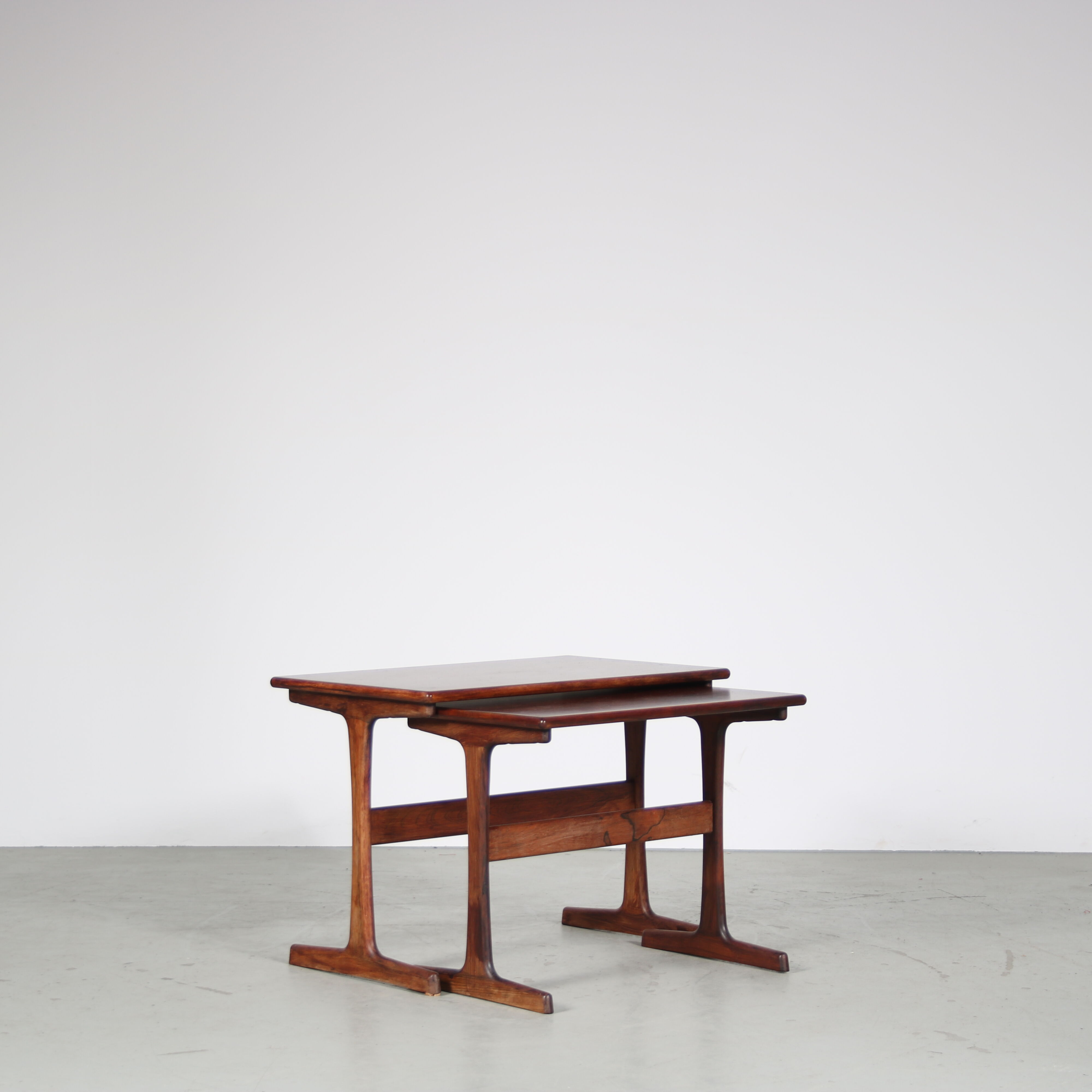 1960s Pair of wooden nesting tables from Denmark