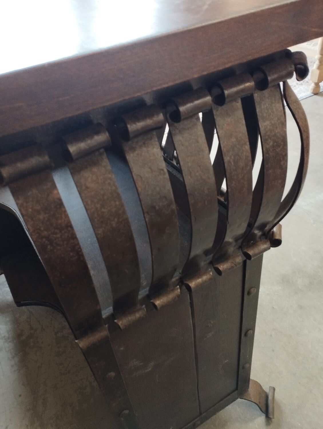 Wood and steel bar counter