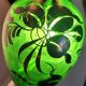 Murano glass alcohol bottle green & silver 1930s - 1940s.