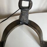 Beaten iron lamp 1970 brutalist