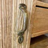 Art Nouveau wardrobe in pine with ceramic tiles, early 20th century.