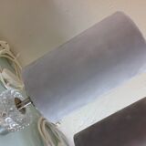 Suite of three lamps in structured glass and chrome/vintage years 70
