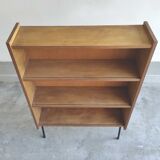 Bookcase wood and feet black metal