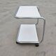 Tubular side table with 2 levels in Bauhaus style, tubular steel, 1970s.