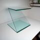 Z-shaped tempered glass side table
