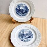 Delft opaque porcelain dessert plates