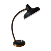 Lampe de bureau en métal noir des années 50