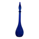 Carafe Empoli Italian bottle blue diamond glass, vintage