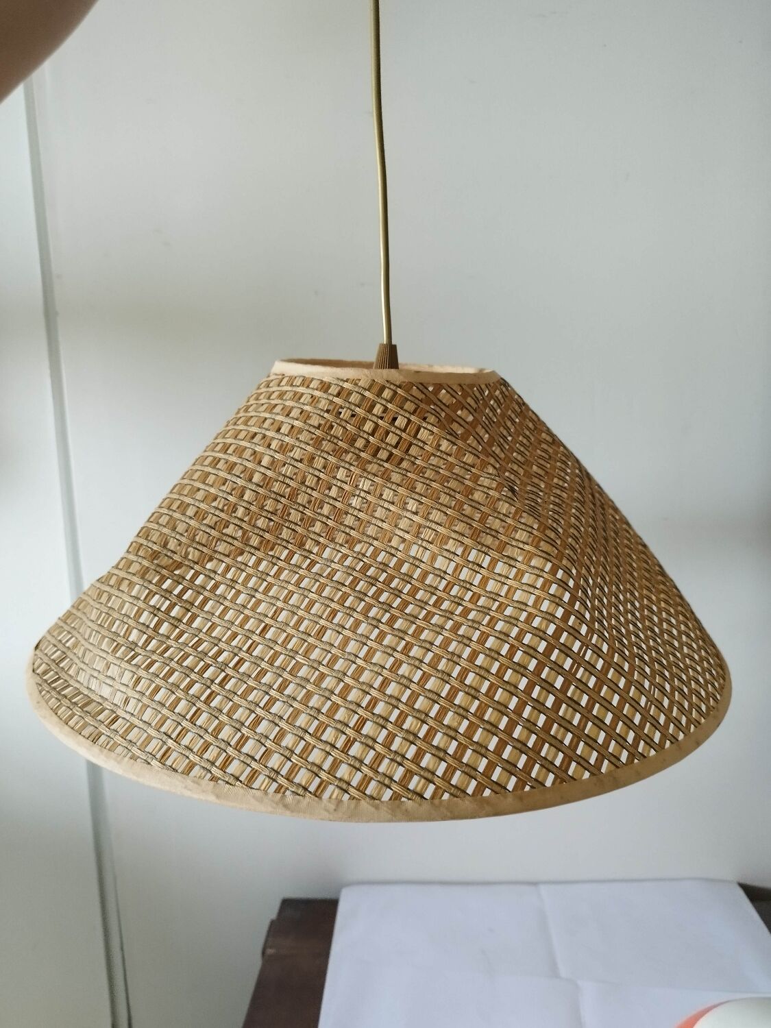 Lampshade suspension braided straw + fixing