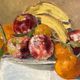 Old oil painting on canvas still life fruits 1930s