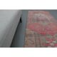1970s Vintage Turkish Oushak Handmade Wool Cotton Pink Runner Rug 90x365